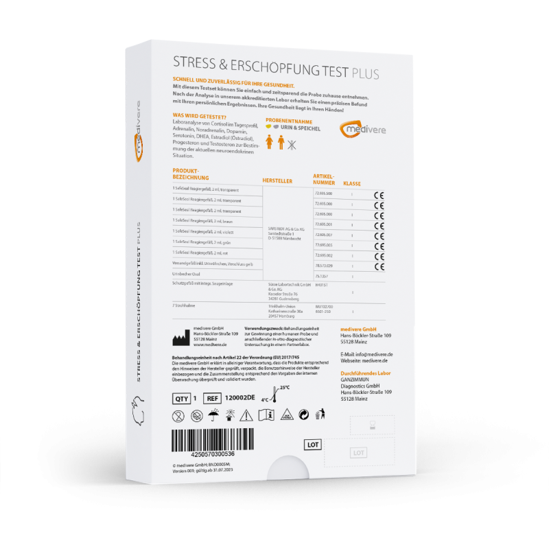 Stress- & Erschöpfungs-Hormontest Plus - Speichel- & Urintest – Bild 2