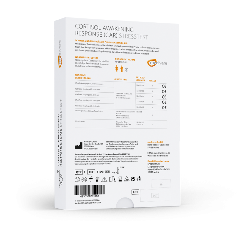 Cortisol Speicheltest - Stresshormon-Analyse 6 Morgenwerte – Bild 2